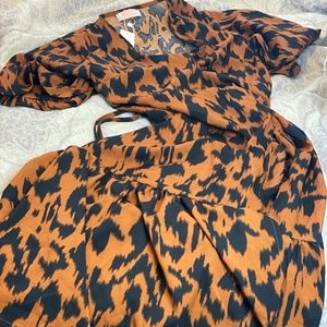 Cheetah Print Wrap Dress